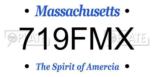719FMX Massachusetts License Plate