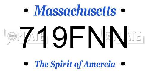 719FNN Massachusetts License Plate