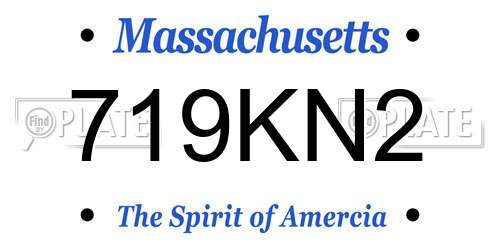 719KN2 Massachusetts License Plate