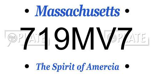 719MV7 Massachusetts License Plate