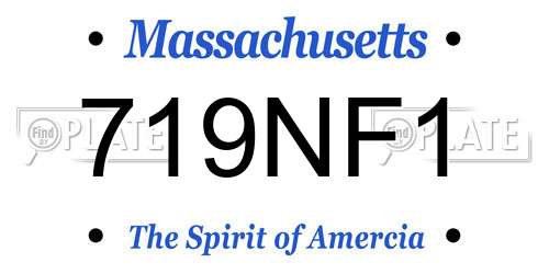 719NF1 Massachusetts License Plate