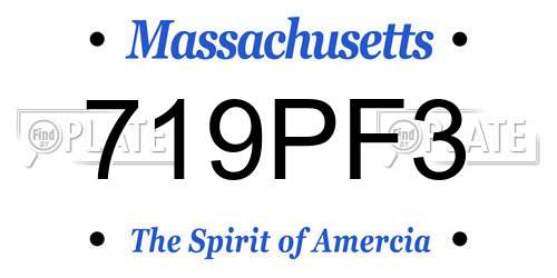 719PF3 Massachusetts License Plate
