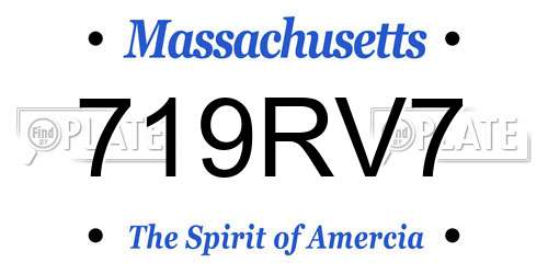 719RV7 Massachusetts License Plate