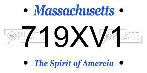 719XV1 Massachusetts License Plate