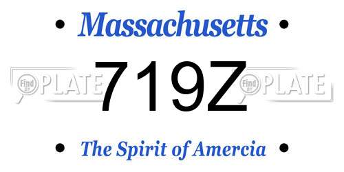 719Z Massachusetts License Plate