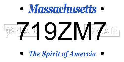 719ZM7 Massachusetts License Plate