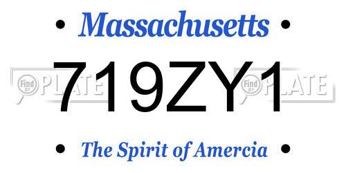 719ZY1 Massachusetts License Plate