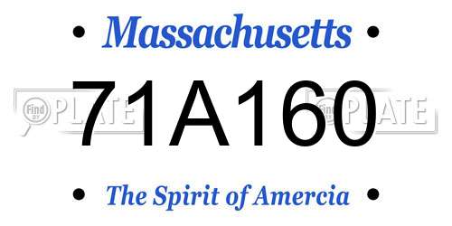 71A160 Massachusetts License Plate