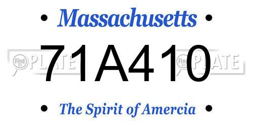 71A410 Massachusetts License Plate