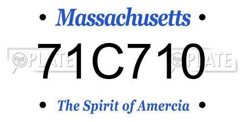 71C710 Massachusetts License Plate