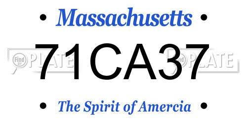 71CA37 Massachusetts License Plate
