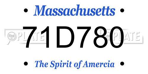 71D780 Massachusetts License Plate