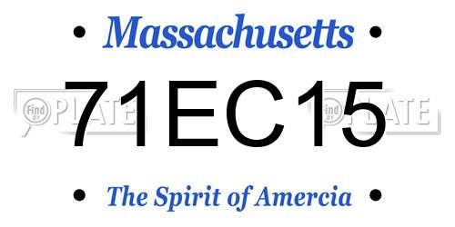 71EC15 Massachusetts License Plate