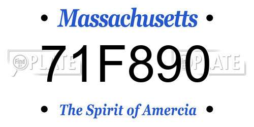 71F890 Massachusetts License Plate
