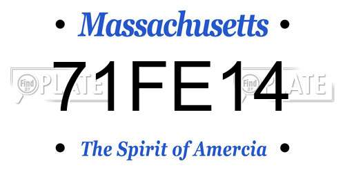 71FE14 Massachusetts License Plate
