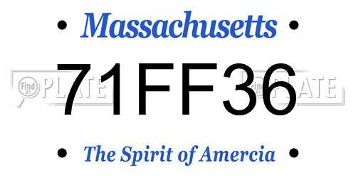 71FF36 Massachusetts License Plate