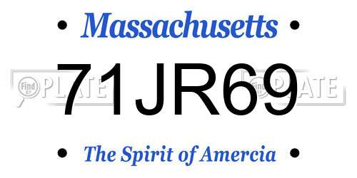 71JR69 Massachusetts License Plate