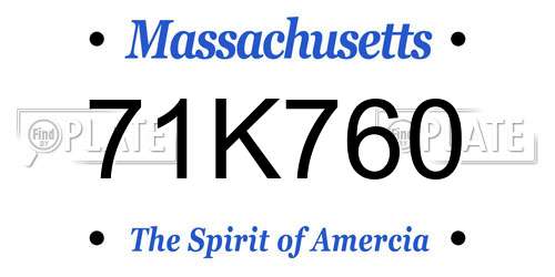 71K760 Massachusetts License Plate