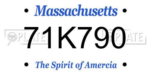 71K790 Massachusetts License Plate