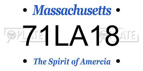 71LA18 Massachusetts License Plate