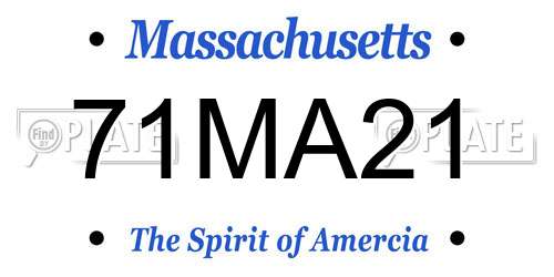 71MA21 Massachusetts License Plate