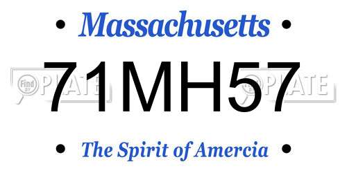 71MH57 Massachusetts License Plate