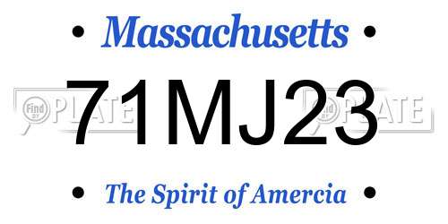 71MJ23 Massachusetts License Plate
