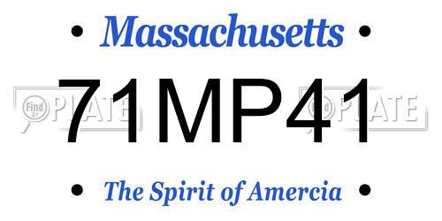 71MP41 Massachusetts License Plate