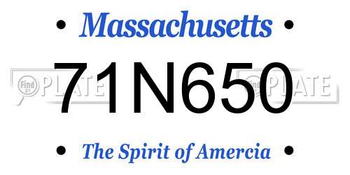 71N650 Massachusetts License Plate