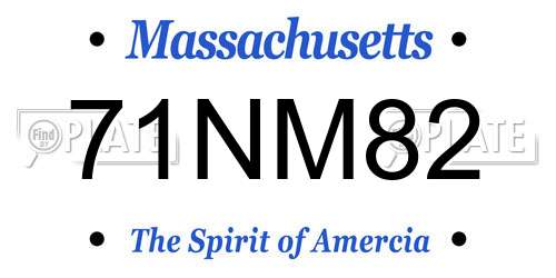 71NM82 Massachusetts License Plate