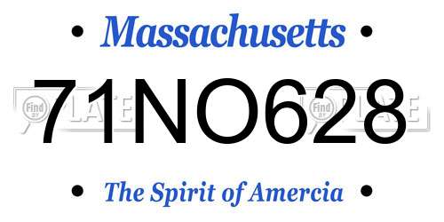 71NO628 Massachusetts License Plate
