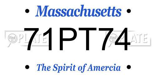 71PT74 Massachusetts License Plate