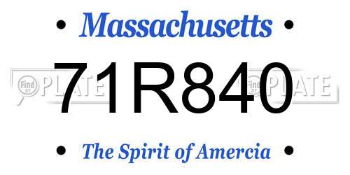 71R840 Massachusetts License Plate