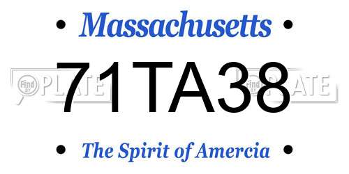 71TA38 Massachusetts License Plate