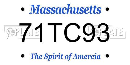 71TC93 Massachusetts License Plate