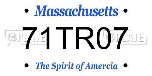 71TR07 Massachusetts License Plate