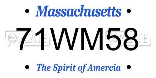 71WM58 Massachusetts License Plate