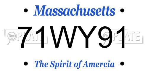 71WY91 Massachusetts License Plate