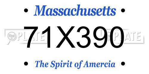 71X390 Massachusetts License Plate