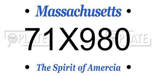 71X980 Massachusetts License Plate