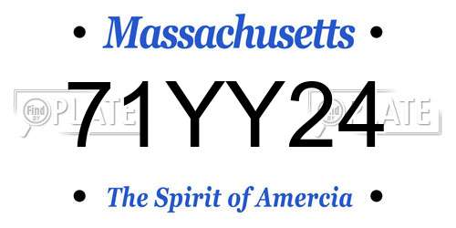 71YY24 Massachusetts License Plate