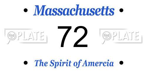 72 Massachusetts License Plate