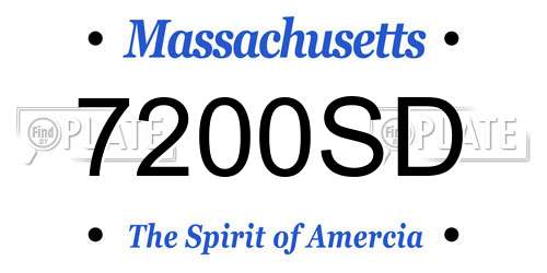 7200SD Massachusetts License Plate