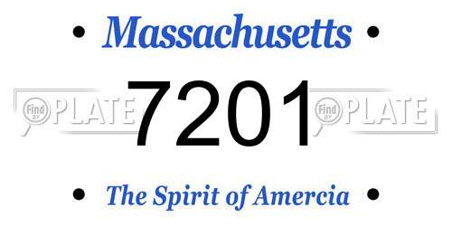 7201 Massachusetts License Plate