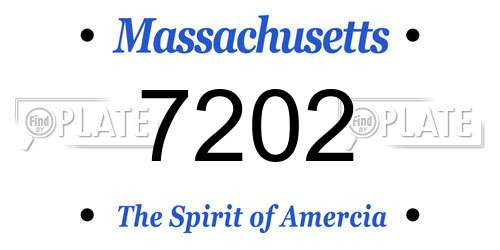 7202 Massachusetts License Plate