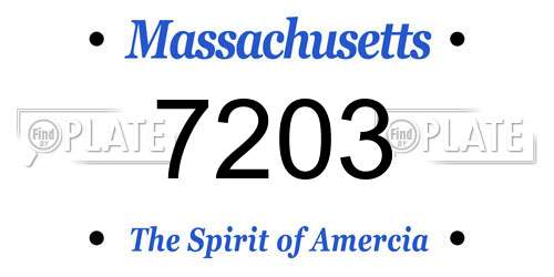 7203 Massachusetts License Plate