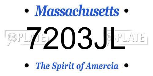 7203JL Massachusetts License Plate