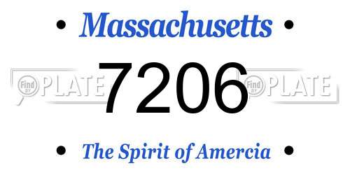 7206 Massachusetts License Plate