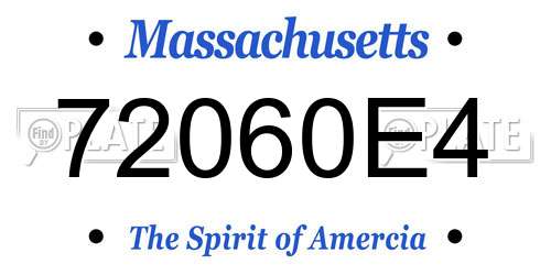 72060E4 Massachusetts License Plate