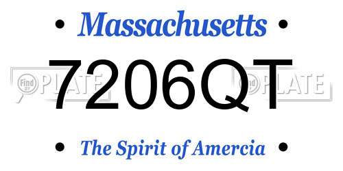 7206QT Massachusetts License Plate